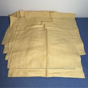 Set of 8 SFERRA Yellow Linen Placemats